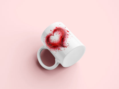 Heart Mug Wrap Valentine's Day Sublimation