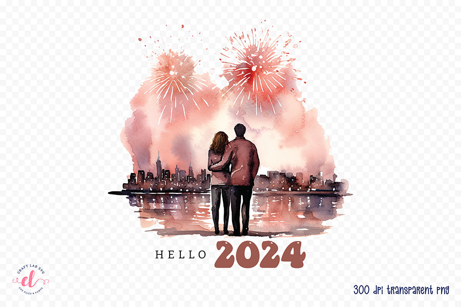 Hello 2024 PNG Sublimation - New Year T Shirt