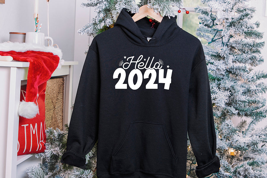 Hello 2024 Happy New Year glitter shirt, hoodie, sweater and v