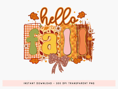 Hello Fall Coquette PNG Sublimation Design