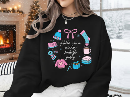Hello I'm a Winter Bookish Girly PNG Sublimation