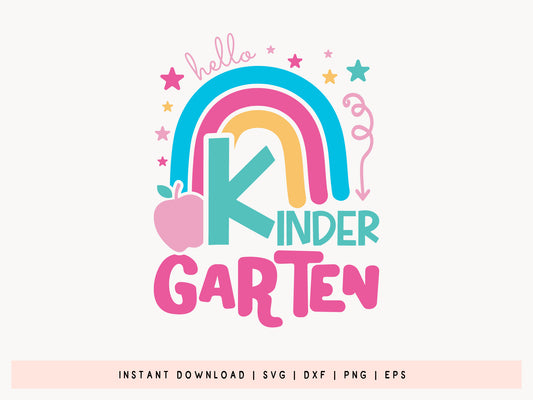 Hello Kindergarten, Back to School SVG Design