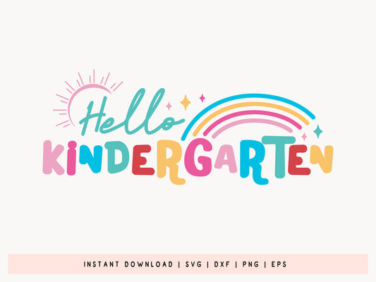Hello Kindergarten, Back to School SVG File