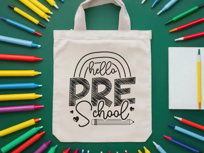 Hello Preschool, Back to School SVG Vector
