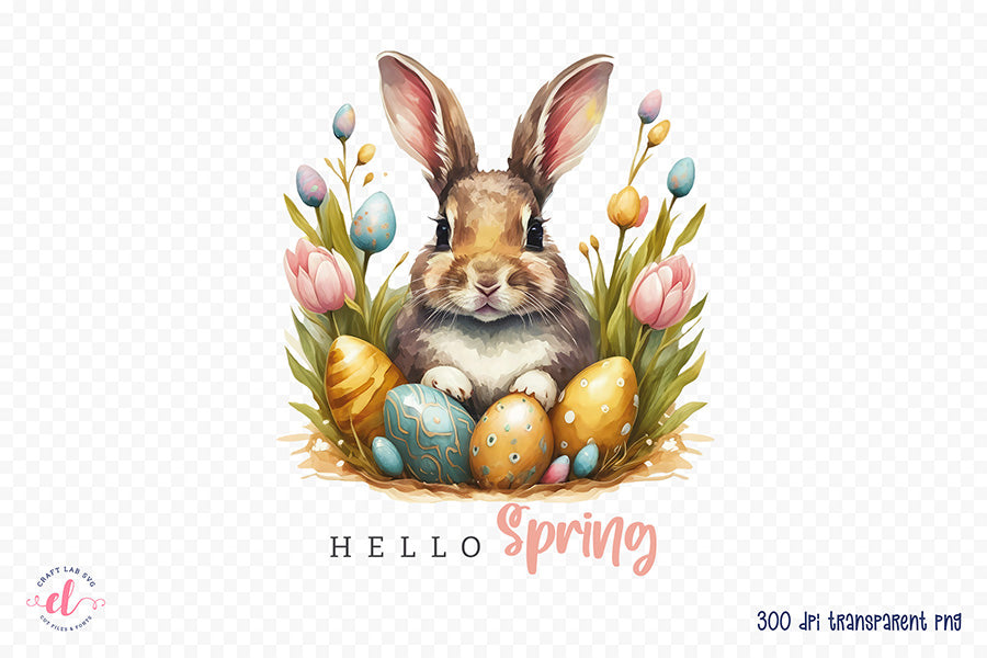 Hello Spring, Easter Sublimation Design