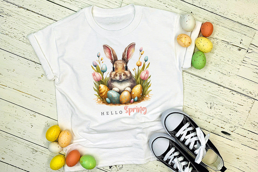 Hello Spring, Easter Sublimation Design