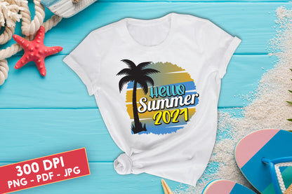 Hello Summer 2025 Sublimation Design PNG