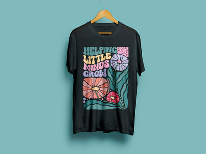 Helping Little Minds Grow, Cute Teacher Boho Floral SVG