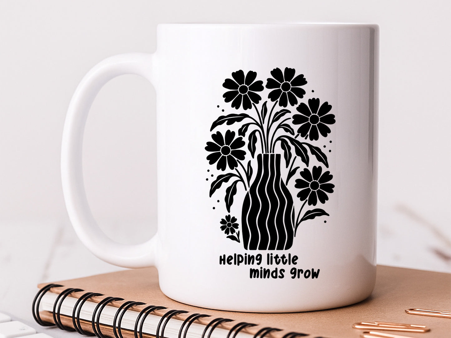 Helping Little Minds Grow, Teacher Boho Floral SVG