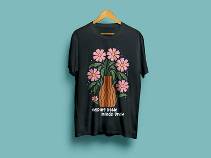 Helping Little Minds Grow, Teacher Boho Floral SVG