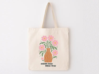 Helping Little Minds Grow, Teacher Boho Floral SVG