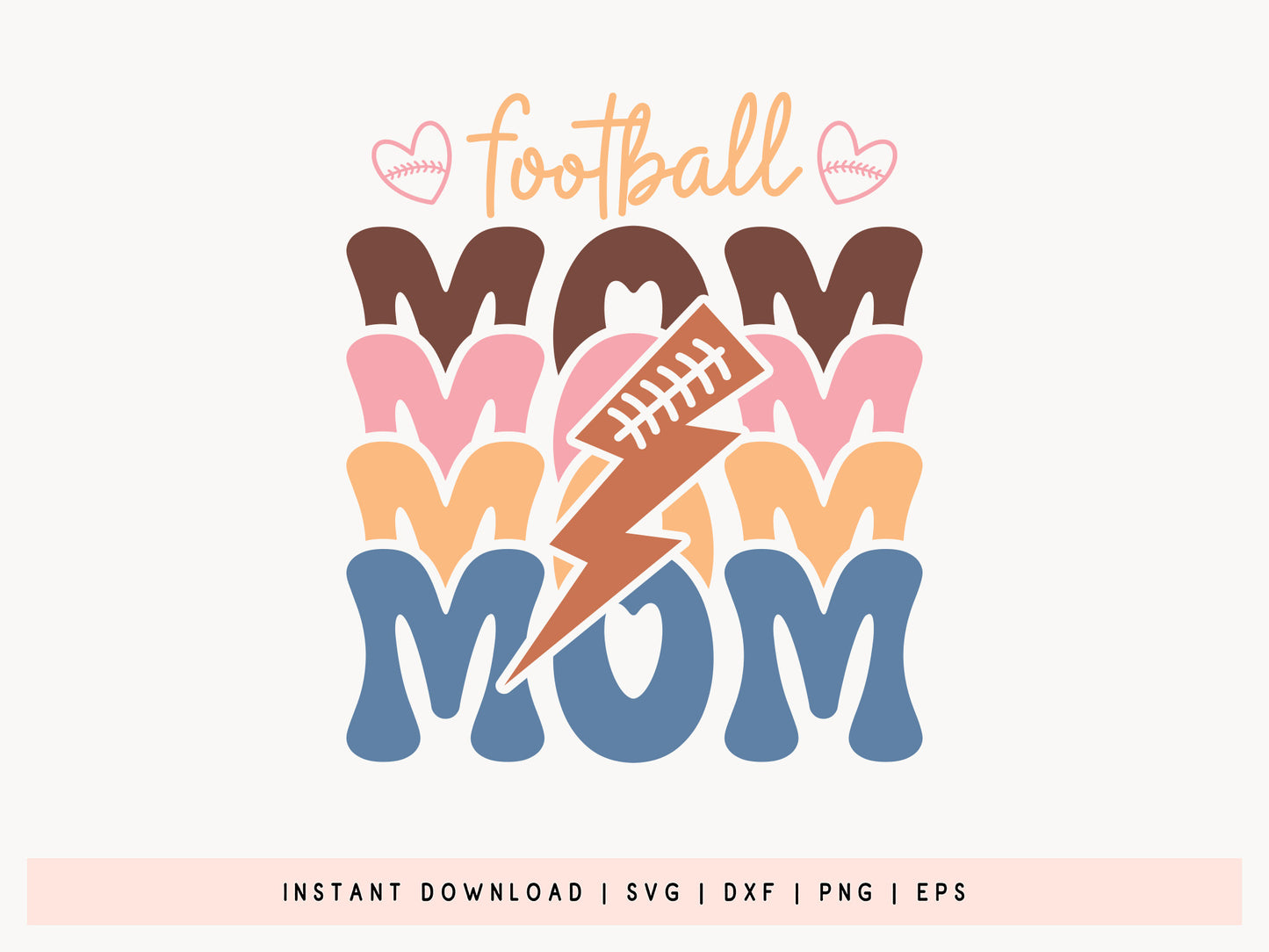 High-Quality Football Mom Retro SVG