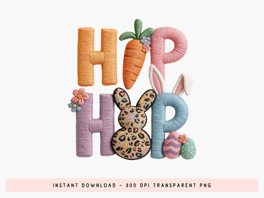 Hip Hop, Faux Yarn Easter Sublimation Design