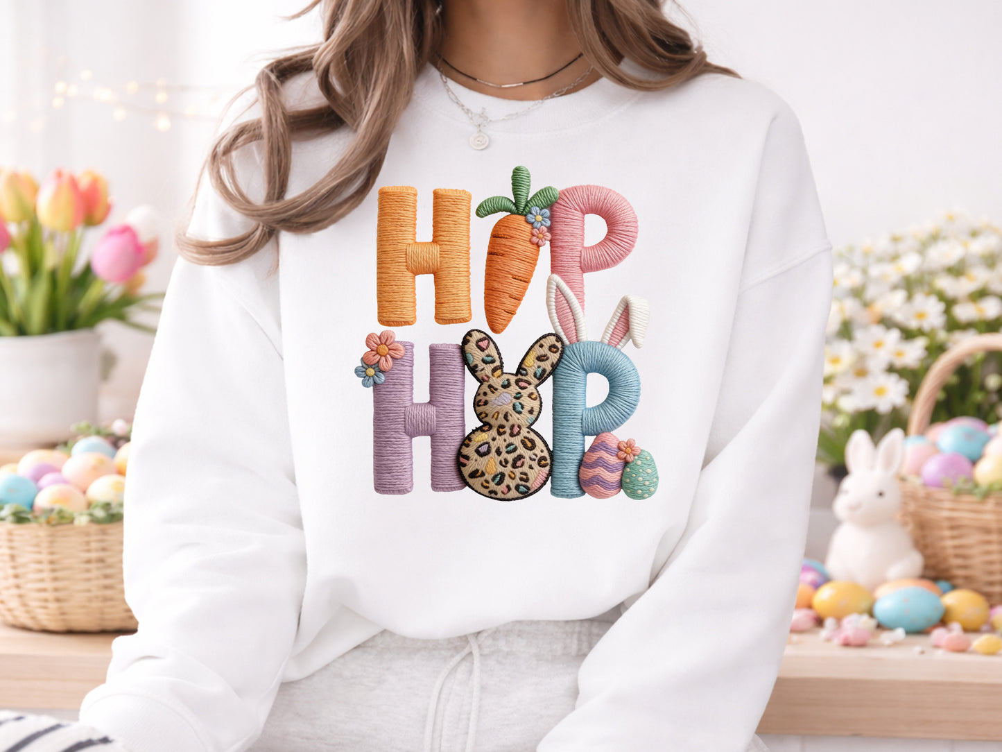 Hip Hop, Faux Yarn Easter Sublimation Design