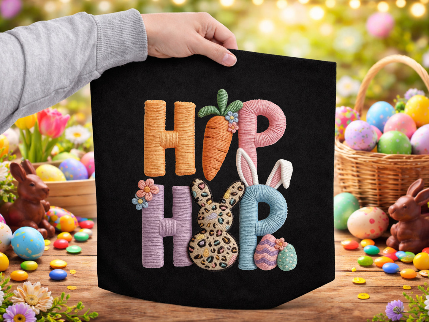 Hip Hop, Faux Yarn Easter Sublimation Design