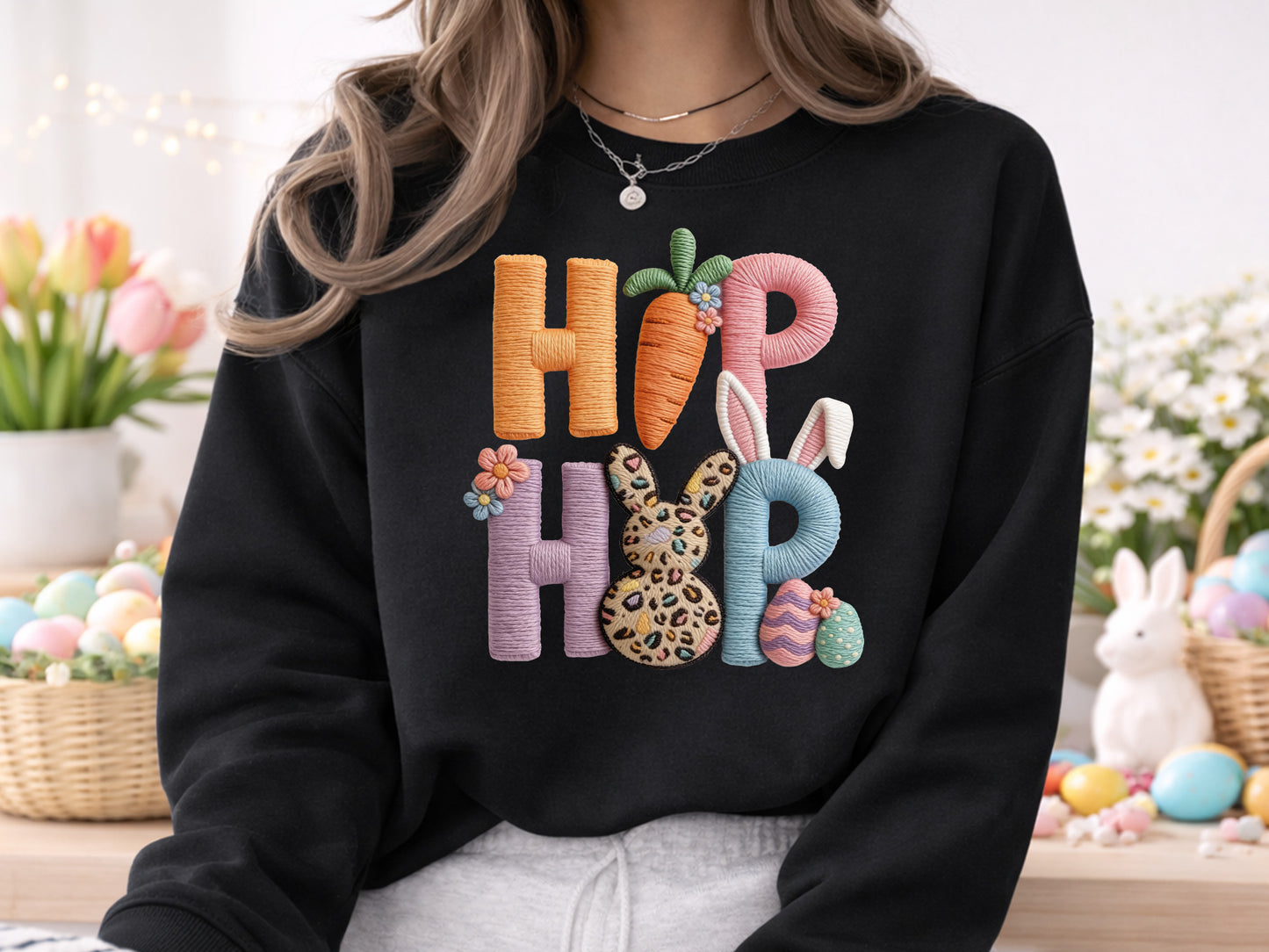 Hip Hop, Faux Yarn Easter Sublimation Design