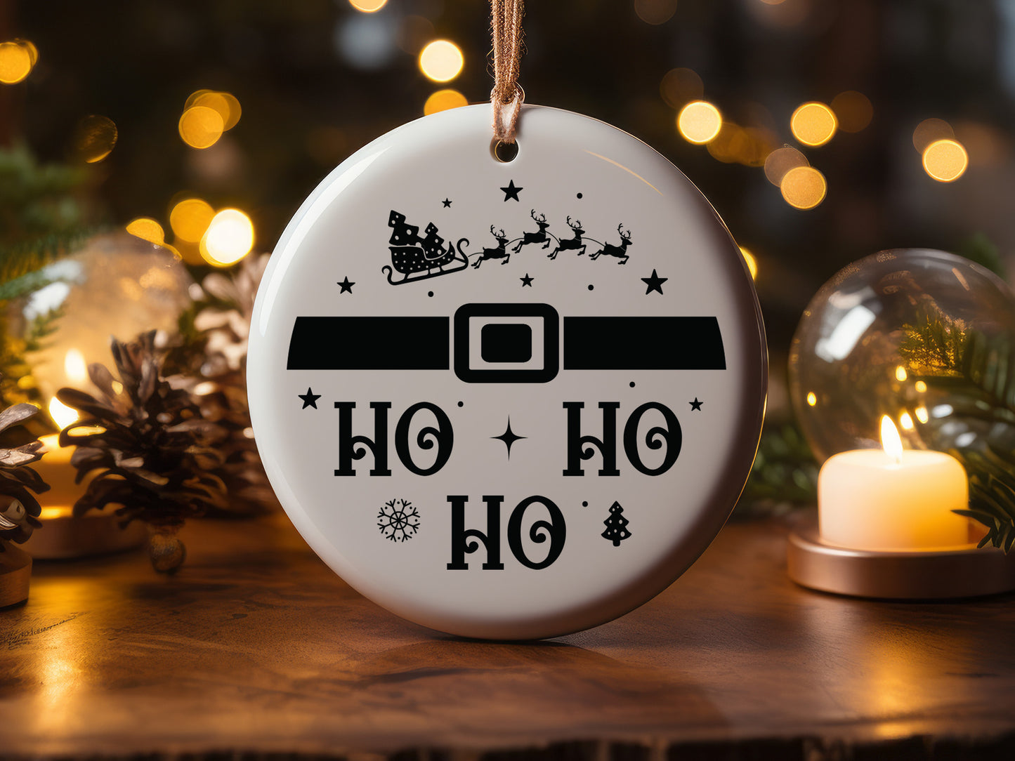 Ho Ho Ho - Handcrafted Christmas Ornament SVG