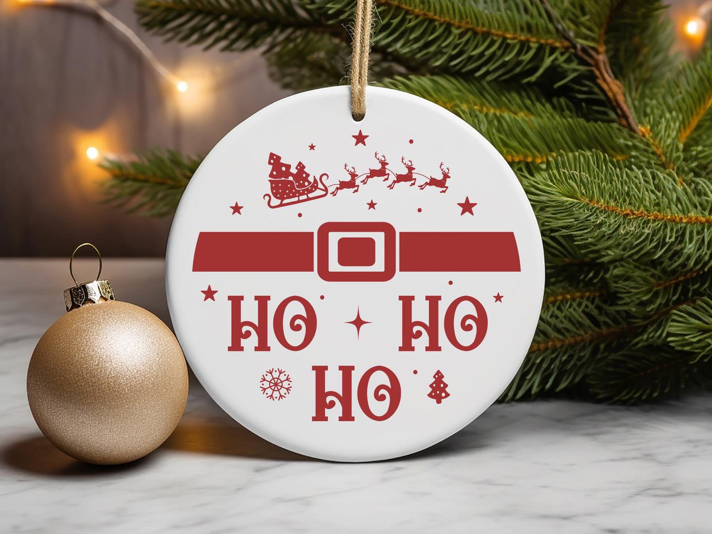 Ho Ho Ho - Handcrafted Christmas Ornament SVG