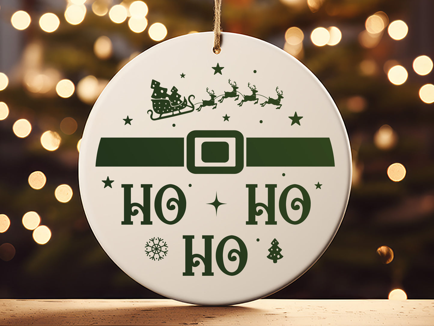 Ho Ho Ho - Handcrafted Christmas Ornament SVG