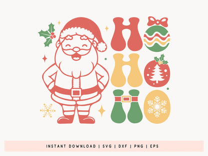 Ho Ho Ho - Retro Christmas SVG Design