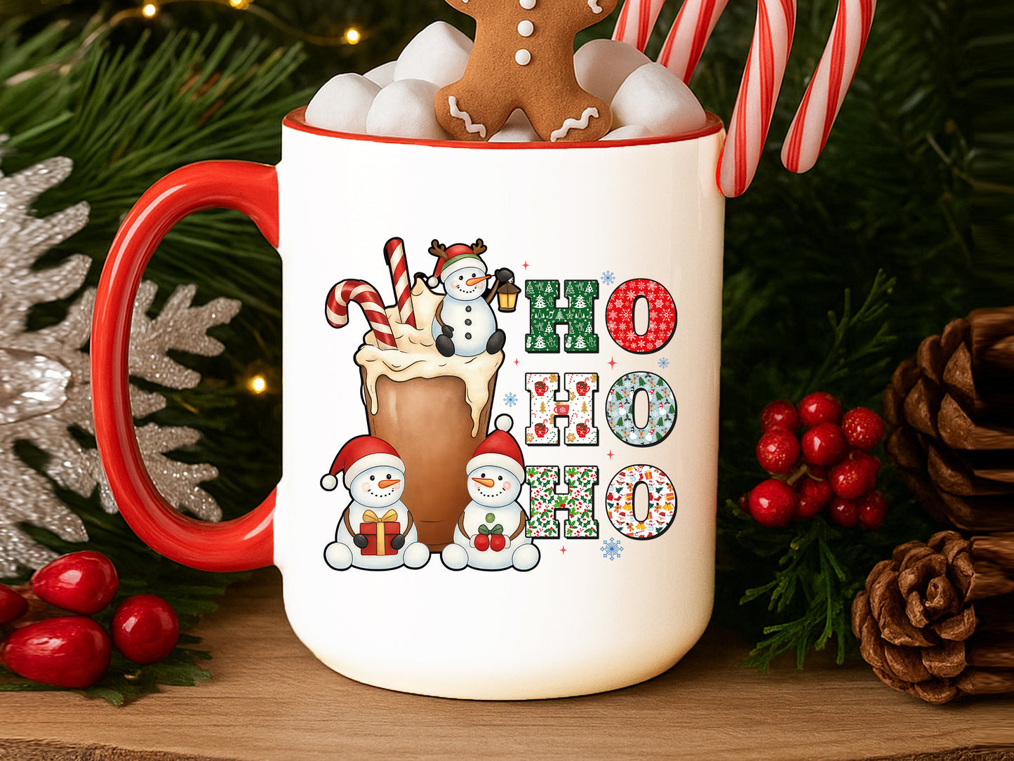 Ho Ho Ho, Snowman Christmas PNG Sublimation