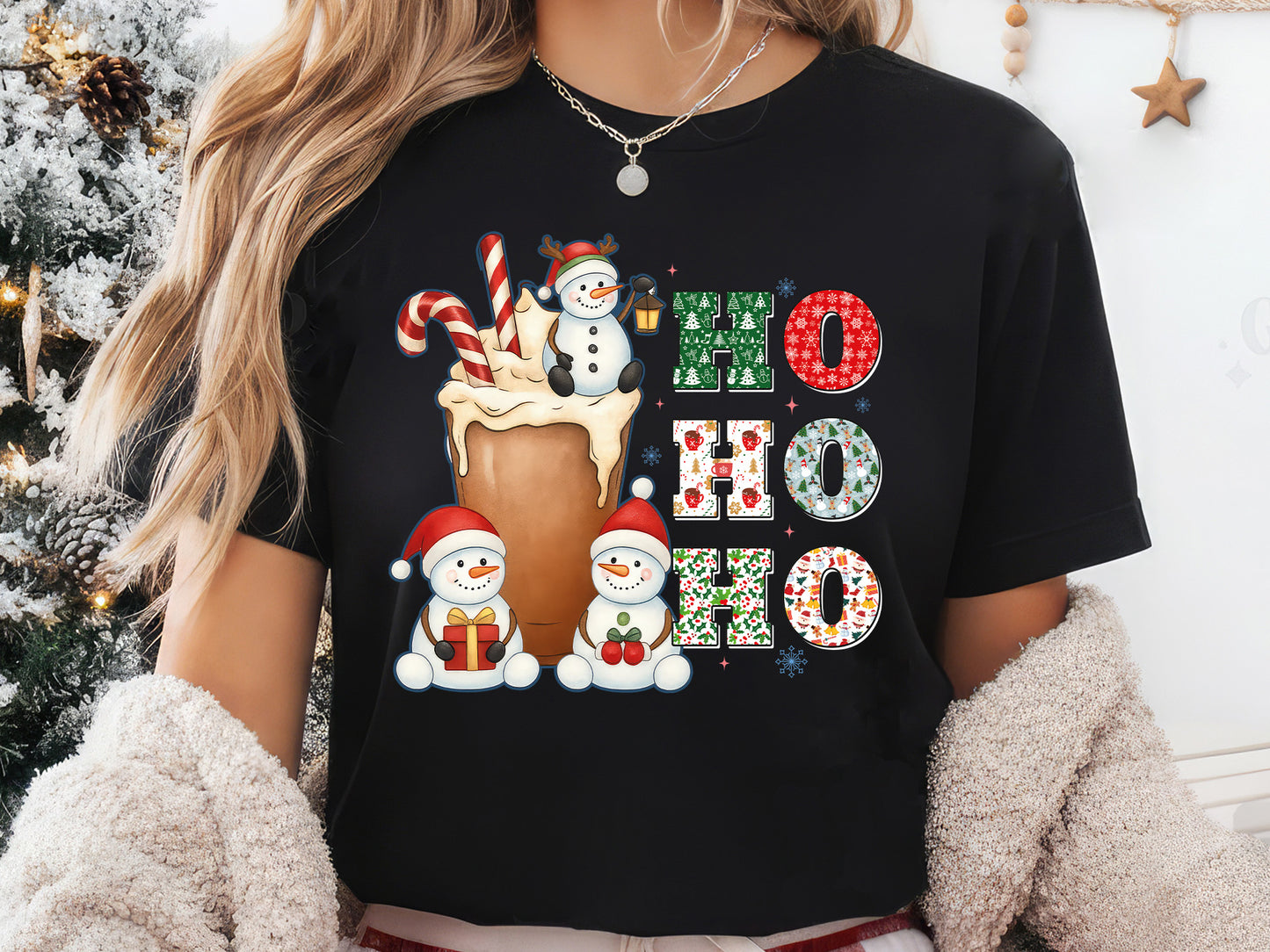Ho Ho Ho, Snowman Christmas PNG Sublimation