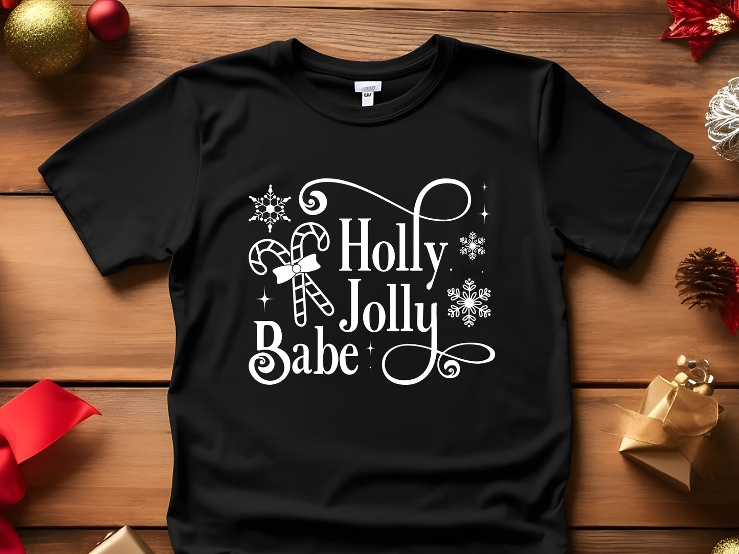 Holly Jolly Babe - Handcrafted Christmas SVG