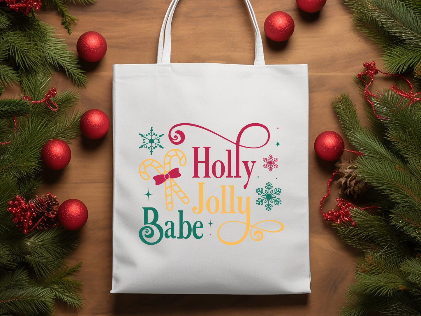 Holly Jolly Babe - Handcrafted Christmas SVG