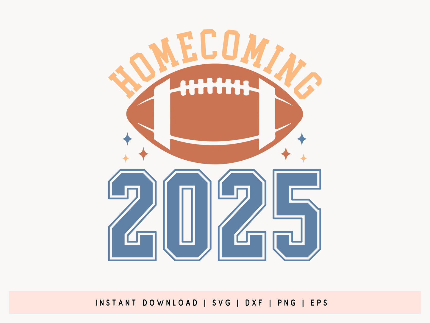 Homecoming 2025 - Retro Football SVG Design