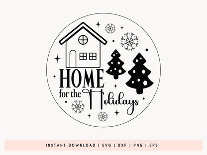 Home for the Holidays - Handmade Christmas Tree Ornament Svg