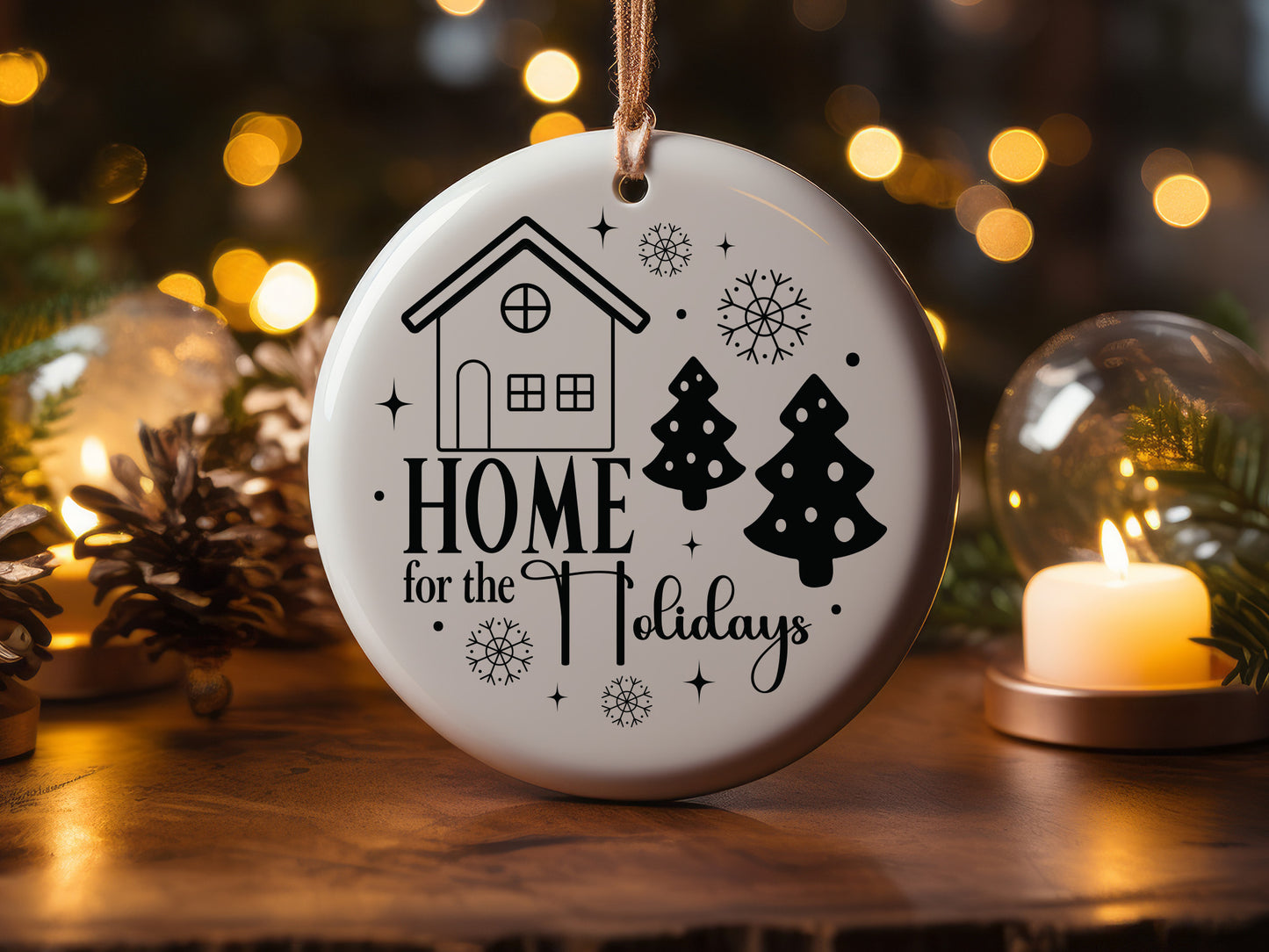 Home for the Holidays - Handmade Christmas Tree Ornament Svg