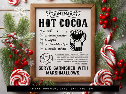 Homemade Hot Cocoa Sign SVG Cut File