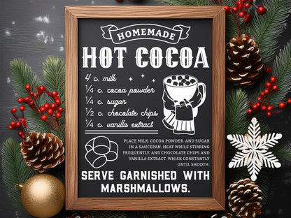 Homemade Hot Cocoa Sign SVG Cut File