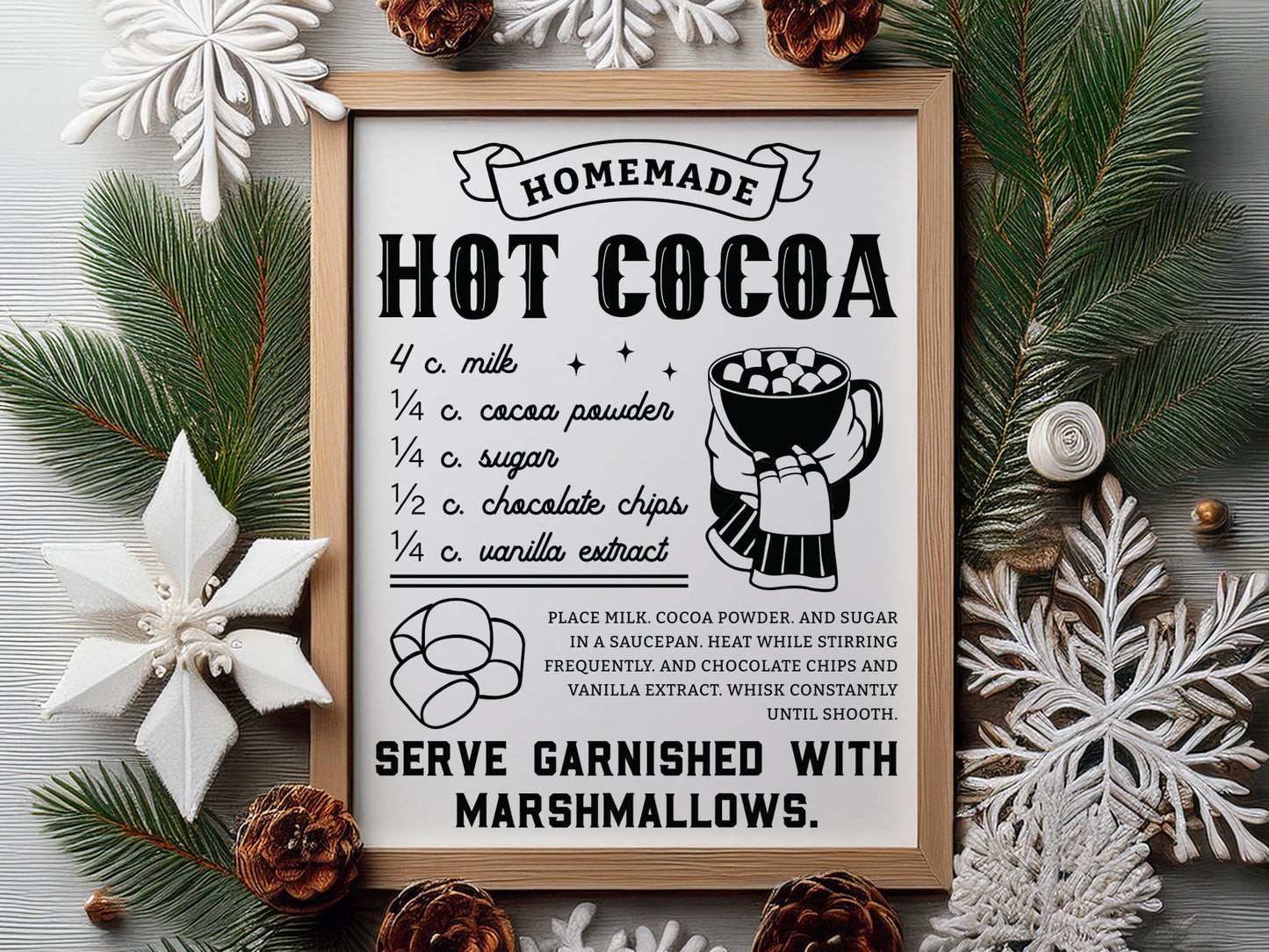 Homemade Hot Cocoa Sign SVG Cut File