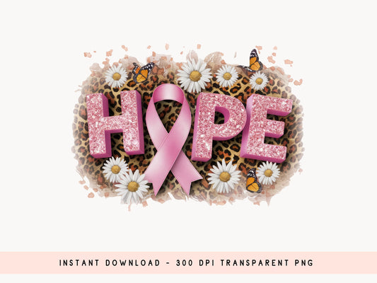 Hope - Breast Cancer PNG Sublimation Design