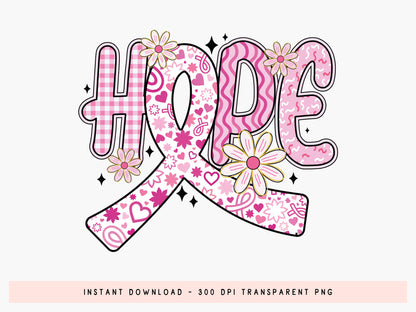 Hope - Preppy Breast Cancer Sublimation Print
