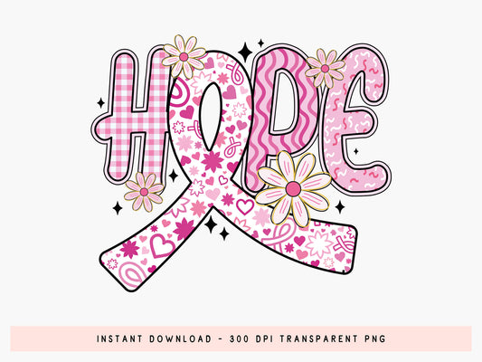 Hope - Preppy Breast Cancer Sublimation Print