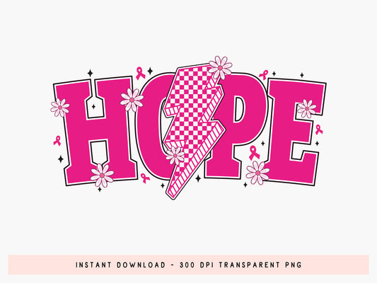Hope Breast Cancer Preppy Sublimation Design