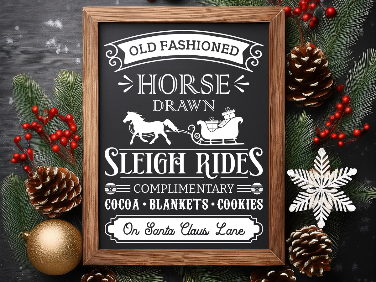 Sleigh Races Sign Horse Drawn Sleigh Rides - Farmhouse Christmas Sign SVG – Craft Lab SVG