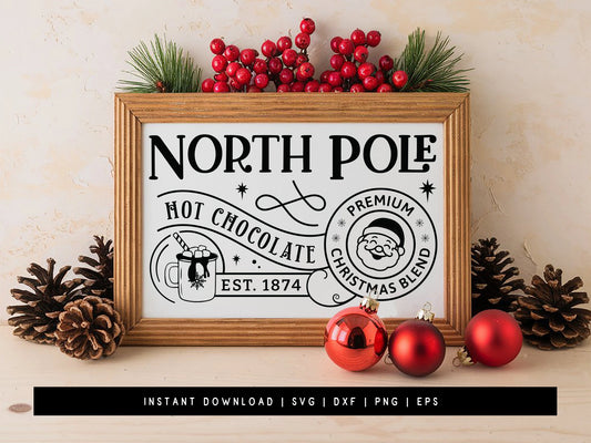 Hot Chocolate Bar Sign SVG Design