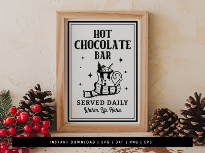 Hot Cocoa Bar Sign SVG File