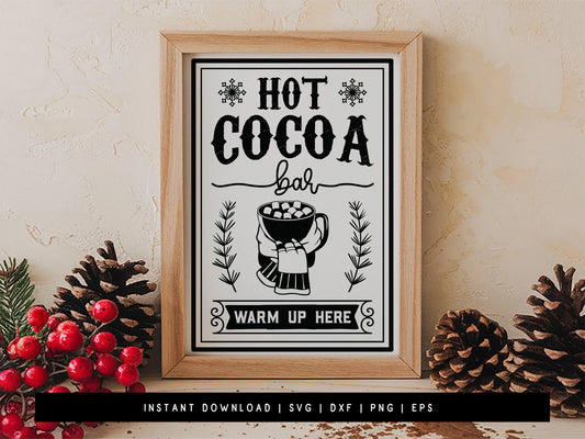 Hot Cocoa Bar Printable Sign SVG