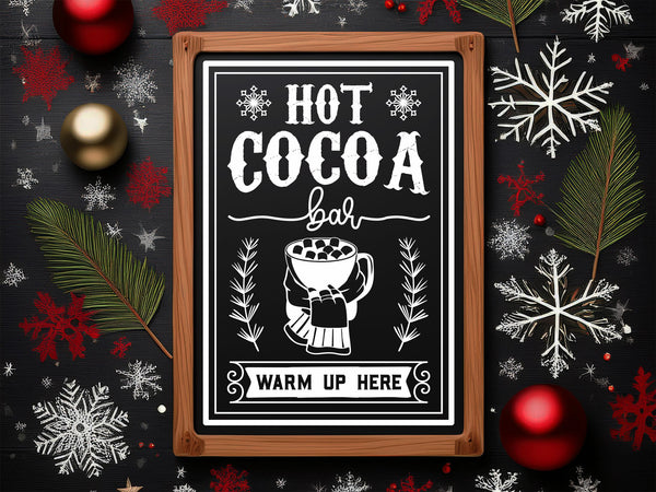 Hot Cocoa Bar Printable Sign SVG – Craft Lab SVG
