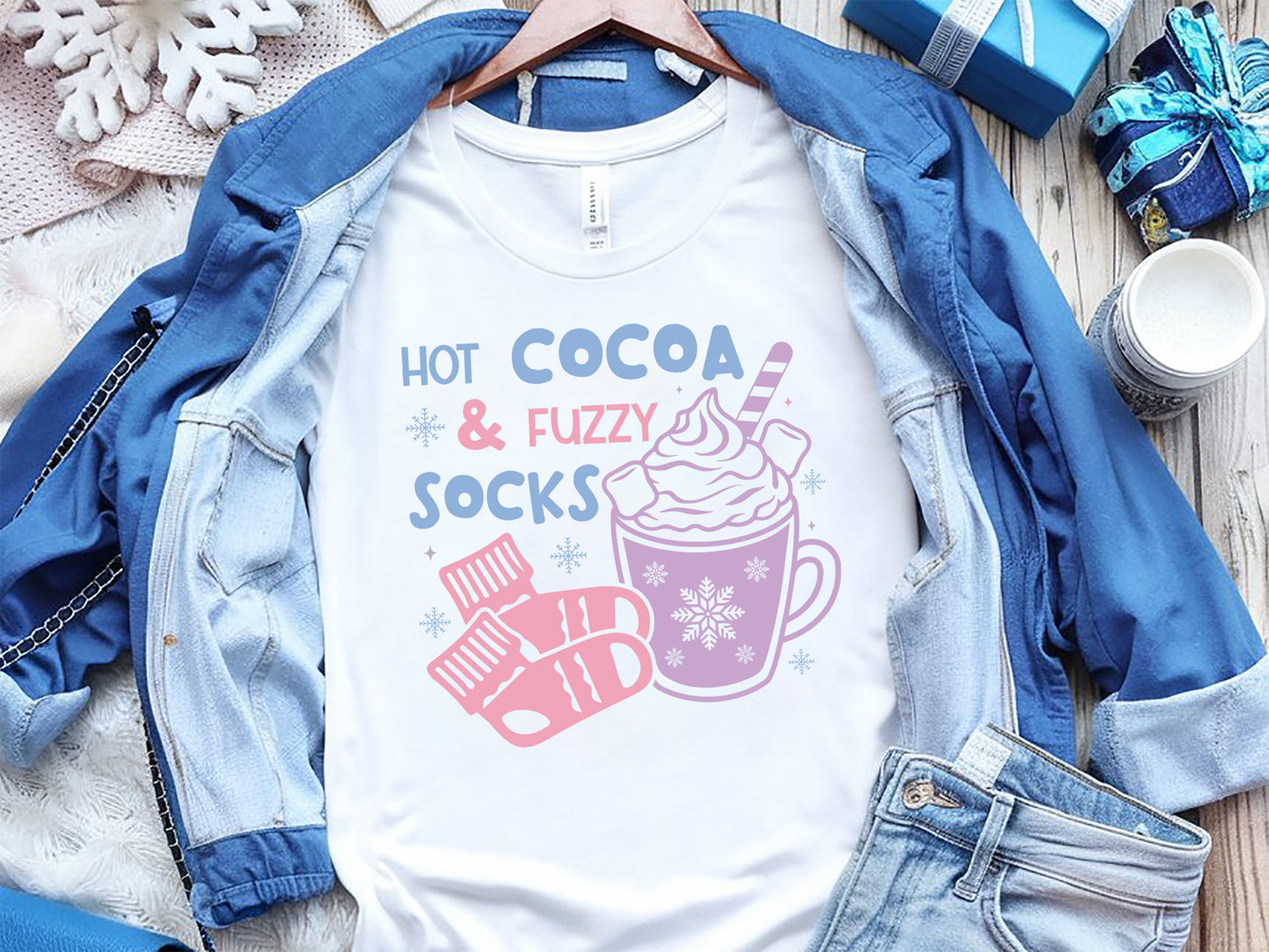 Hot Cocoa and Fuzzy Socks - Winter SVG