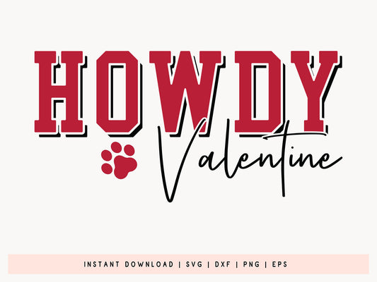 Howdy Valentine - Valentines Day Cat SVG File