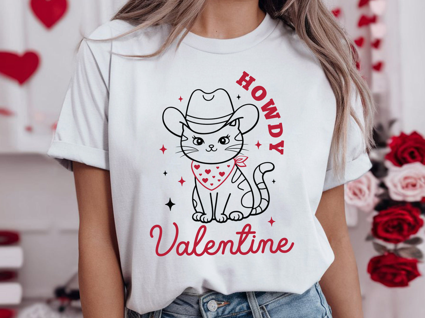 Howdy Valentine Cat SVG for Cricut and Silhouette