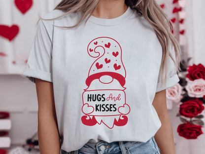 Hugs and Kisses - Valentines Gnome SVG