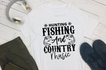 Hunting Fishing and Country Music SVG Design