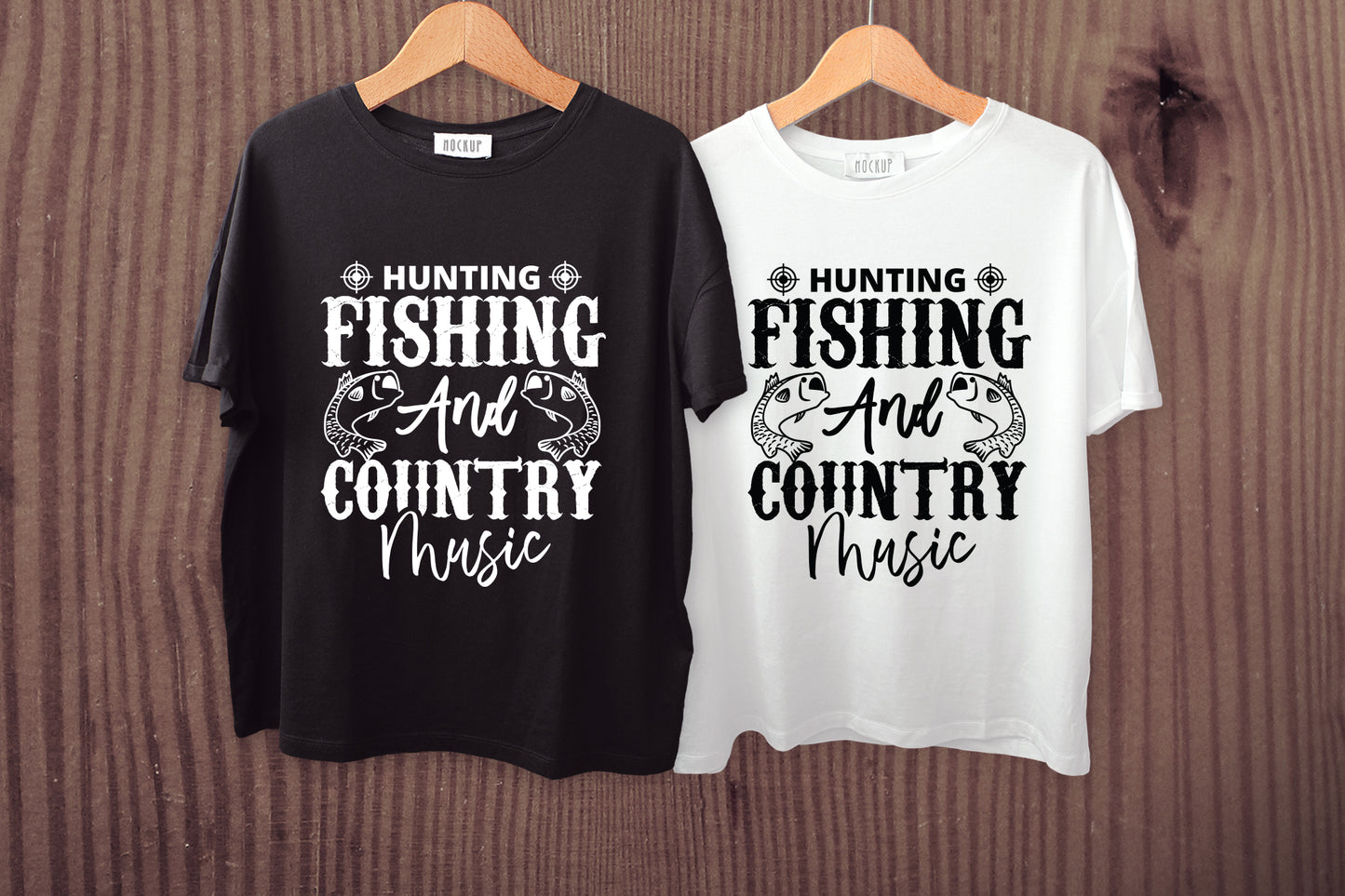 Hunting Fishing and Country Music SVG Design