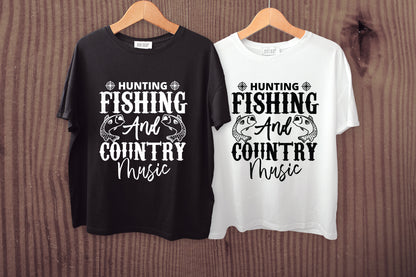 Hunting Fishing and Country Music SVG Design